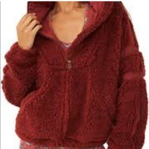 Free People Nantucket Fleece Women's- Burgundy- Small